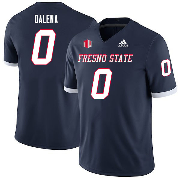 Men #0 Mac Dalena Fresno State Bulldogs College Football Jerseys Sale-Navy